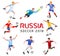 Soccer football 2018 Russia. Group of soccer player.