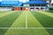 Soccer or Football artificial green grass field with empty player