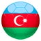 Soccer football with Azerbaijan flag 3d rendering