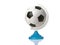 Soccer or football ball in place of earth planet globe isolated