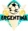 Soccer / Football fictional grungy emblem argentina