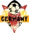 Soccer / Football fictional grungy emblem germany