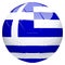 Soccer football with Greece flag 3d rendering