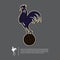 Soccer or football logo design in Rooster year concept. Sport team identity template. Vector.