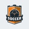 Soccer Football Logo Template. Modern Sport Ball Emblem inside S