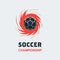 Soccer Football Logo Template. Modern Sport Ball Emblem inside S