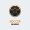 Soccer Football Logo Template. Modern Sport Ball Emblem on a Light Background