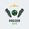 Soccer Football Logo Template. Modern Sport Ball Emblem with Soc