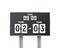 Soccer, football mechanical scoreboard isolated on white background. Design countdown with time, result display. Concept