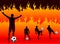 Soccer/Football Player on Hell Fire Background