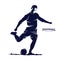 Soccer and Football Player Man logo vector. Silhouette