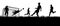 Soccer Football Players Silhouette Match Scene