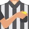 Soccer / Football Referee Showing Yellow Card From Pocket