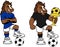 Soccer futbol strong horse cartoon set