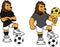 Soccer futbol strong lion cartoon set