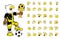 Soccer futbol young eagle cartoon expressions set collection