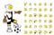 Soccer futbol young eagle cartoon expressions set collection 2