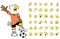 Soccer futbol young eagle cartoon expressions set collection 3