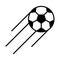 Soccer game, flying ball league recreational sports tournament silhouette style icon