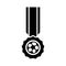 Soccer game, medal ribbon prize, league recreational sports tournament silhouette style icon