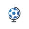 Soccer globe vector logo design template.