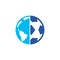 Soccer globe vector logo design template.