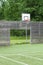 Soccer goal and basketball hoop on outdoor playground