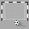 Soccer Goal, Football goalpost with net on a stadium background.