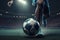 soccer goal sport competition football game stadium ball kick foot. Generative AI.