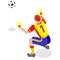 Soccer Goalkeeper Block. Soccer Player Athlete Sports Icon Set.Olympics 3D Isometric Soccer Match Goalkeeper Save.Sporting