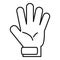 Soccer goalkeeper glove icon, outline style