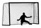 Soccer goalkeeper silhouette vector. Defender sportsman position. Save penalty.