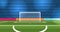 Soccer goalpost with net. Association football goal on field. Qualitative vector illustration for soccer