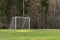 Soccer goalposts on a small field..