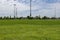 Soccer goals on empty practice fields