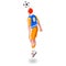 Soccer Header Player Athlete Sports Icon Set.3D Isometric Field Soccer Match and Players.Olympics Sporting International