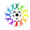 Soccer heart with colorful icons