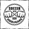 Soccer hooligans vintage emblem with two fist