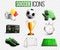 Soccer Icons Transparent Background Set