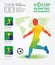 Soccer Infographic Geometric Concept Design Colour Illustration