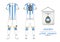 Soccer jersey or football kit. Argentin football national team. Football logo with house flag. Front and rear view soccer uniform.
