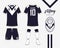 Soccer jersey or football kit collection in Victory concept. Football shirt mock up. Front and back view soccer uniform.