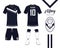 Soccer jersey or football kit collection in Victory concept. Football shirt mock up. Front and back view soccer uniform.