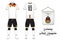 Soccer jersey or football kit. Germany football national team. Football logo with house flag. Front and rear view soccer uniform.