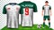 Soccer Jersey and Football Kit Presentation Mockup Template, Front and Back View Including Sportswear Uniform.