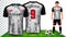 Soccer Jersey and Football Kit Presentation Mockup Template, Front and Back View Including Sportswear Uniform.