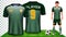 Soccer Jersey and Football Kit Presentation Mockup Template, Front and Back View Including Sportswear Uniform.