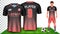 Soccer Jersey and Football Kit Presentation Mockup Template, Front and Back View Including Sportswear Uniform.