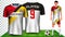 Soccer Jersey and Football Kit Presentation Mockup Template, Front and Back View Including Sportswear Uniform.