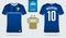 Soccer jersey or football kit template design for Argentina national football team. Front and back view soccer uniform.